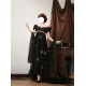 Faeries Daffodil Yoru Nova Black Gold Embroidered Daily and Trailing One Piece(Reservation/Full Payment Without Shipping)